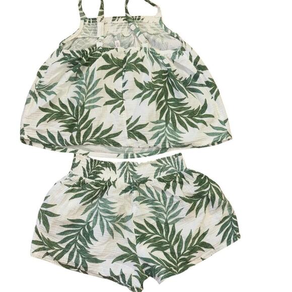 Joyspun 100% Cotton Palm Leaf 2 Piece Set Women’s Sz 4-6 Vacation Beach Costal - Picture 2 of 15